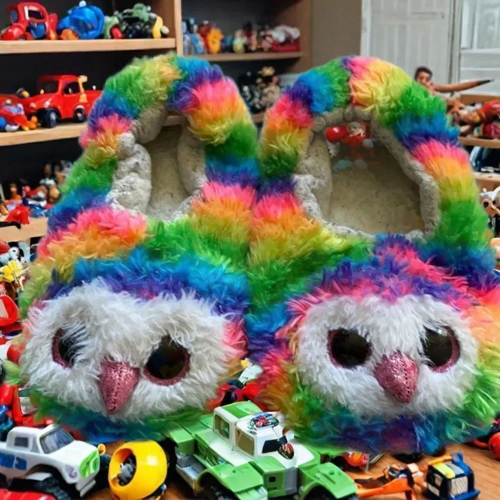 TY kids preloved slippers, owls